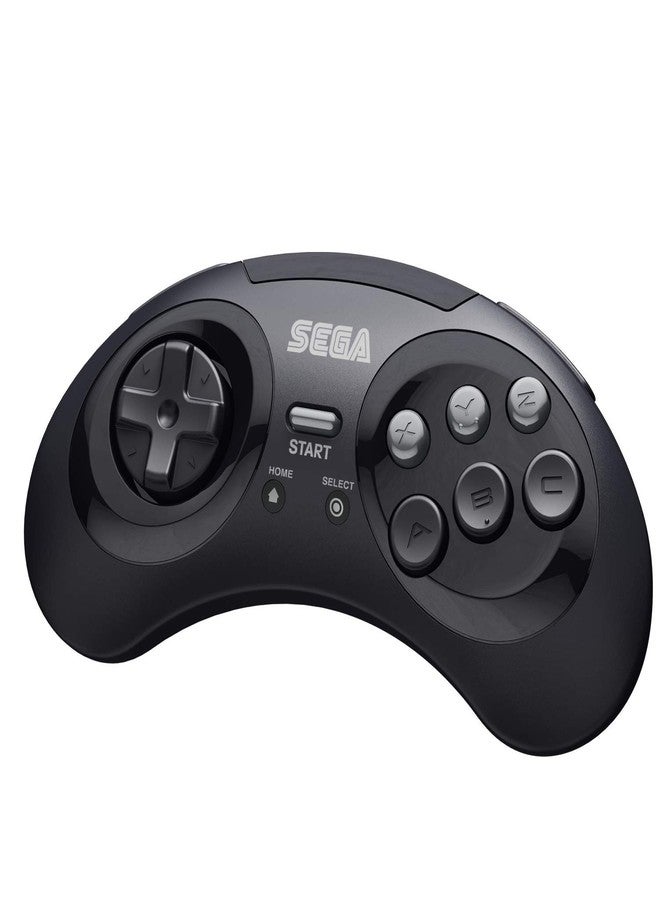 Retro Bit Retro-Bit Sega Genesis 2.4 GHz Wireless Controller 8-Button Arcade Pad for Sega Genesis Original/Mini, Nintendo Switch, PC, Mac – Includes 2 Receivers & Storage Case - Black - Image 2